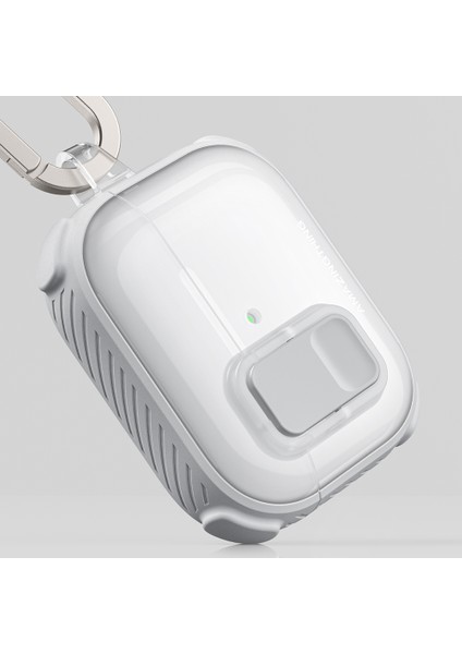 Airpods Pro 3 Uyumlu Amazingthing Kilit Tasarımlı Airbagli Titan Pro Serisi Kapak Beyaz