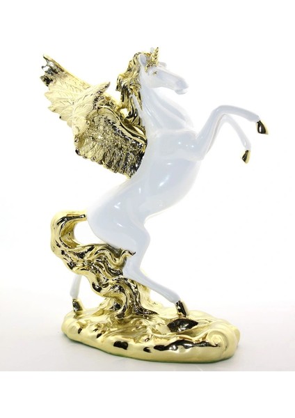 Buğz Polyester Şahlanan Kanatlı At Figürü