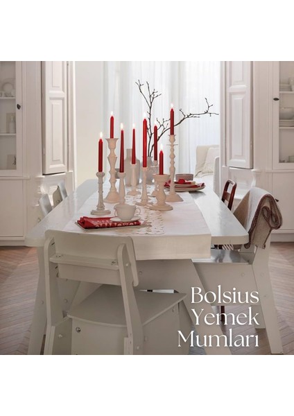 Sarı Renkli Konik Şamdan Yemek Mumu, 7,5 Saat Yan Ma Süreli, 24,5 cm (12'li Paket) fiyatları