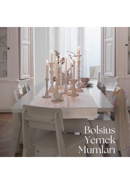 Sarı Renkli Konik Şamdan Yemek Mumu, 7,5 Saat Yan Ma Süreli, 24,5 cm (12'li Paket) fırsatları