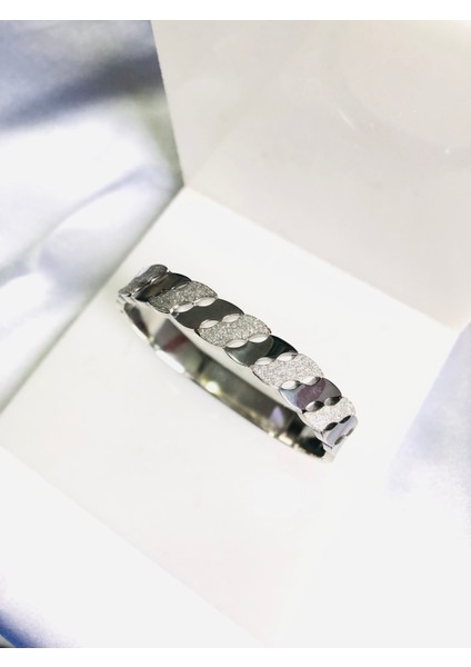 Sim Detaylı Çelik Bileklik