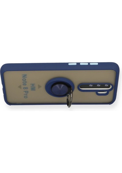 Xiaomi Redmi Note 8 Pro Kılıf Montreal Yüzüklü Silikon Kapak - Lacivert modelleri