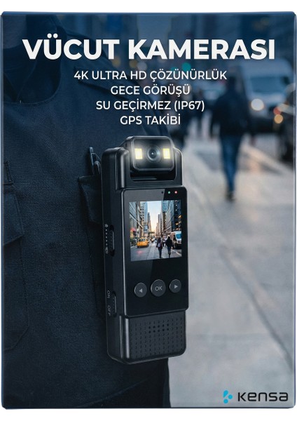 Mini Vücut Kamerası – 1080P Hd Video, Fotoğraf, Ses Kaydı, Hareket Sensörü ve 180° Döner Lens - Wıfı