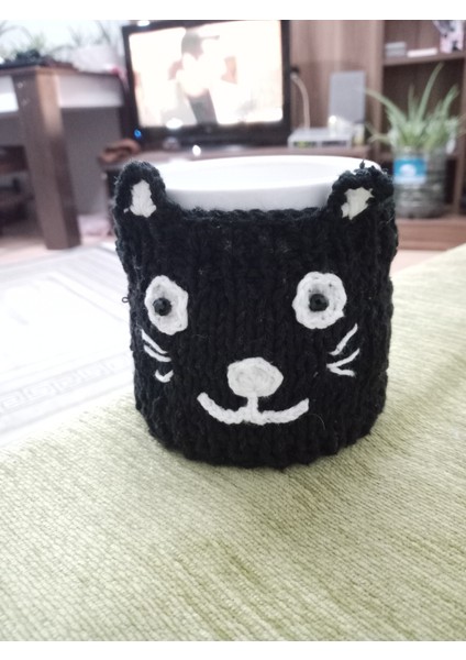 Kedi Detaylı Kupa Kılıfı