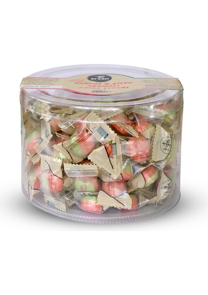 Karpuz-Çilek Aromalı Akide Şekeri Asetat Kutulu -500 gr