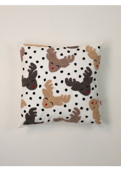 Reindeer Crowd - Yılbaşı Serisi Noel Geyikleri Yeni Yıl Punch Kırlent Kılıfı