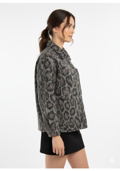 Ruby 6889 Kaşe Leopar Ceket fiyatları