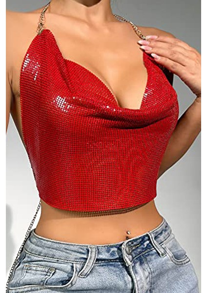 Kristal Taşlı Parlak Crop & Bluz Kolsuz Kayık Yaka Parti Plaj Büstiyer modelleri