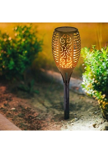 1 Adet Güneş Enerjili Solar Alev Efektli Meşale Lambası bahçe Yürüyüş Yolu Aydınlatması Dekor LED modelleri