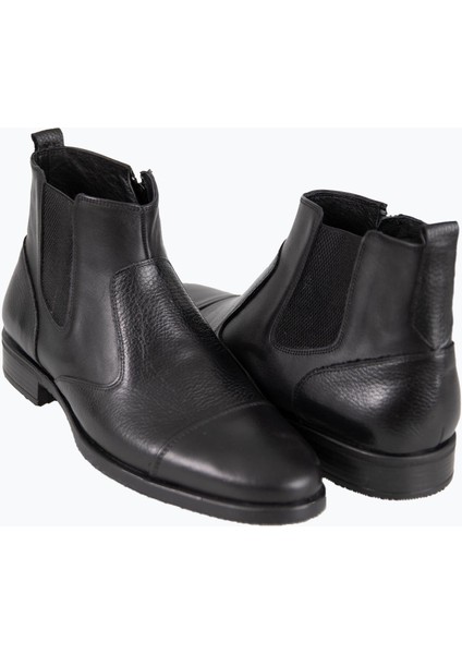 Erkek Bot Chelsea Fermuarlı Hakiki Deri Rahat Eva Taban Siyah fırsatları