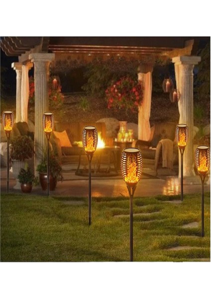 3 Adet Güneş Enerjili Solar Alev Efektli Meşale Lambası bahçe Yürüyüş Yolu Aydınlatması Dekor LED fiyatları