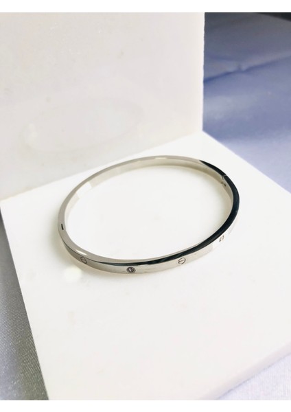 Taş Detaylı Ince Çelik Kelepçe Bileklik indirimleri