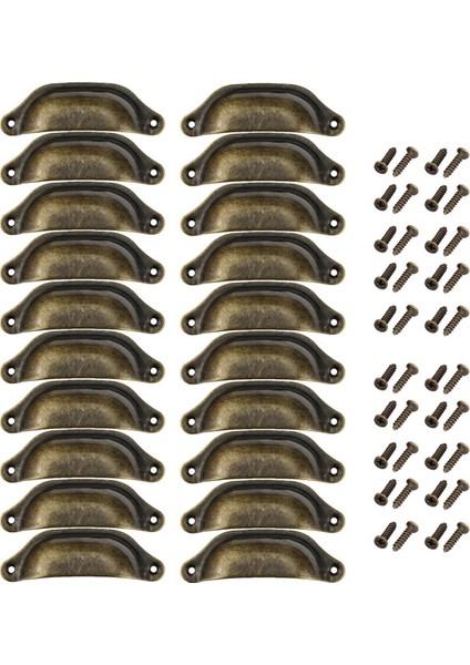 20 Adet Antika Demir Çekmece Kulpu Çekmece Kolları - Vintage Mutfak Dolapları Mobilya Gardırop Çekme Kolu, B (Yurt Dışından)