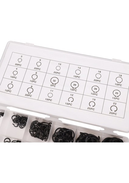 300 Parça C-Klips Dış Halka Siyah Rondela Donanım Halkası Klips Tutma Halkası Seti Endüstriyel Bağlantı Elemanları Için 18 Boyut (Yurt Dışından) fiyatları