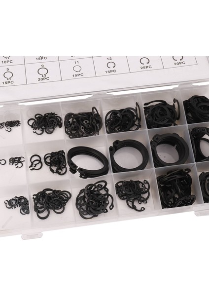 300 Parça C-Klips Dış Halka Siyah Rondela Donanım Halkası Klips Tutma Halkası Seti Endüstriyel Bağlantı Elemanları Için 18 Boyut (Yurt Dışından) modelleri