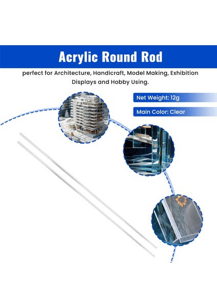 3MMX250MM Yuvarlak Şekil Katı Akrilik Çubuk Pmma Ekstrüde Çubuk Şeffaf 2 Adet (Yurt Dışından) indirimleri