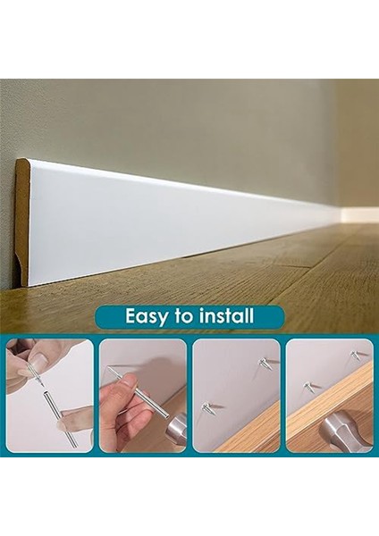 200 Adet Çift Kafalı Süpürgelik Dişi Dikişsiz Çivi, Paslanmaz Iz Bırakmayan Süpürgelik Dişi Vidaları Seti, 2 Çubuk ve Çivi ile (Yurt Dışından) modelleri