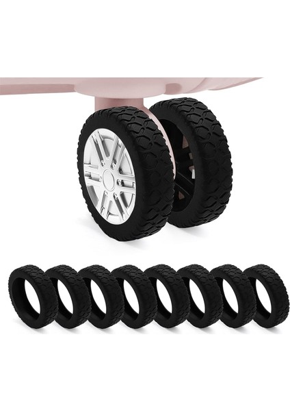 Adet Bavul Tekerlek Kılıfı, Çoğu 8 Döner Tekerlek Için Silikon Bagaj Bölmesi Tekerlek Kılıfı Siyah (Yurt Dışından) modelleri