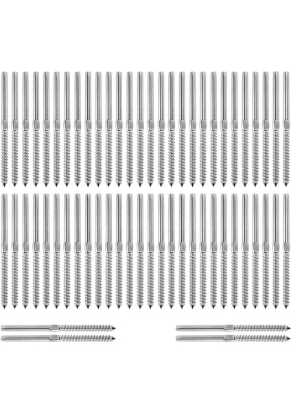 1/8 Inç Kablo Korkuluk Merdiven Güverte Korkuluğu Ahşap Direk Lag Vidası Sıkıştırma Sistemi Için 30 Çift Sol ve Sağ El Dişli Lag Vidaları (Yurt Dışından)