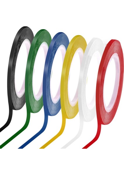 6 Rulo 1/8 Beyaz Tahta Bandı Ince Beyaz Tahta Bandı Çizgiler Ince Çizgili Kuru Silinebilir Sanat Bandı Elektrik Bandı, Rulo Başına 108 Ayak (Yurt Dışından)