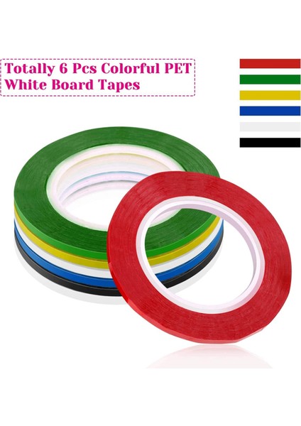 6 Rulo 1/8 Beyaz Tahta Bandı Ince Beyaz Tahta Bandı Çizgiler Ince Çizgili Kuru Silinebilir Sanat Bandı Elektrik Bandı, Rulo Başına 108 Ayak (Yurt Dışından) modelleri