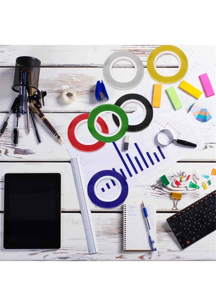 6 Rulo 1/8 Beyaz Tahta Bandı Ince Beyaz Tahta Bandı Çizgiler Ince Çizgili Kuru Silinebilir Sanat Bandı Elektrik Bandı, Rulo Başına 108 Ayak (Yurt Dışından) indirimleri