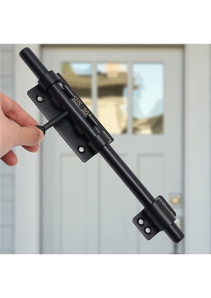 Ağır Hizmet Tipi Sürgülü Sürgülü Kapı Mandalı, Asma Kilit, Yatay Sürgülü Sürgülü Zemin Mandalı Donanımı ve Kilitlenebilir (Siyah, 10 Inç) (Yurt Dışından) indirimleri