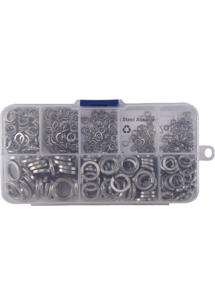 Yaylı Kilit Rondelası, 304 Paslanmaz Çelik Yaylı Kilit Rondelası Çeşit Seti (410 Parça, 8 Boyut) (Yurt Dışından)