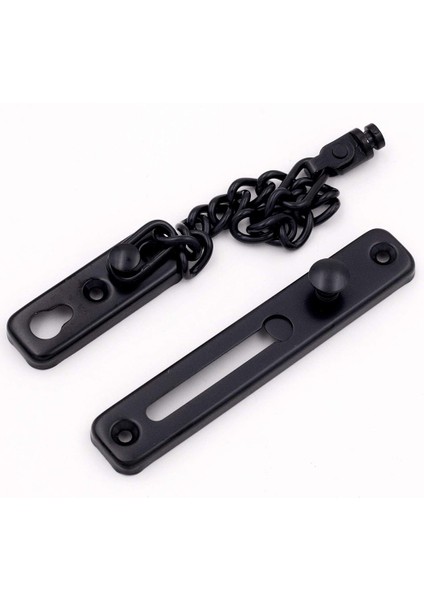 2'li Paket Kapı Zincir Kilidi, Paslanmaz Çelik Güvenlik Zincir Koruyucu, Vidalı Cilalı Kapı Mandalı, Siyah (Yurt Dışından) indirimleri