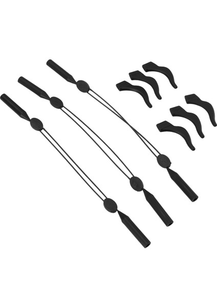 Gözlük Kayışı Ayarlanabilir Gözlük Tutucu 3 Adet Evrensel Uyumlu Spor Güneş Gözlüğü Tutucu + 6 Adet Gözlük Kulak Tutucu (Yurt Dışından)