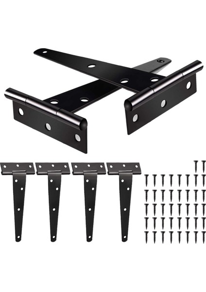 6'lı Paket Ağır Hizmet Tipi T Menteşe, 150 mm 6 Inç T Menteşe Metal Kayışlı T Menteşe, Vidalarla Kulübe Kapıları, Bahçe Kapıları Için (Yurt Dışından)