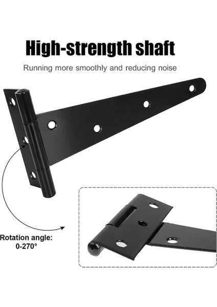 6'lı Paket Ağır Hizmet Tipi T Menteşe, 150 mm 6 Inç T Menteşe Metal Kayışlı T Menteşe, Vidalarla Kulübe Kapıları, Bahçe Kapıları Için (Yurt Dışından) fiyatları