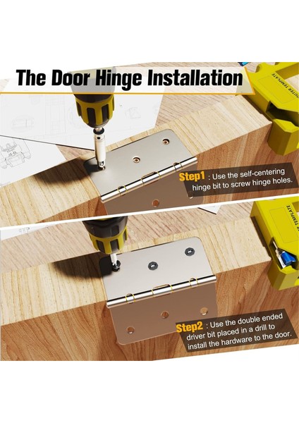 Kapı Menteşesi Takımı Kapı Menteşesi Kesme Aparatı Menteşe Montaj Kiti 3 Inç Ila 5 Inç Menteşeler Için Kapı Menteşesi Freze Aparatı (Yurt Dışından)