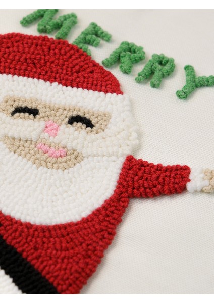 Santa Sketch - Yılbaşı Serisi Noel Baba Merry Christmas Siyah Biyeli Punch Kırlent Yastık Kılıfı indirimleri