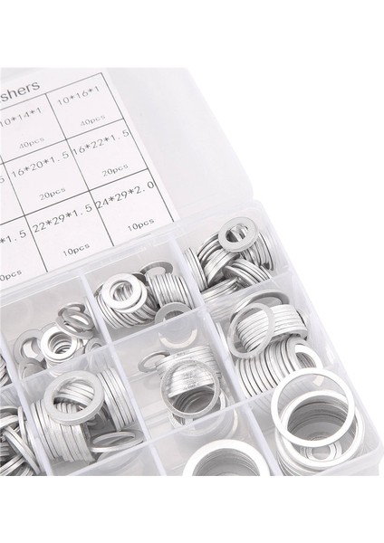 450 Adet Alüminyum Conta Alüminyum Düz Pul Alüminyum Sızdırmazlık Halkası Kombinasyonu (Yurt Dışından) modelleri