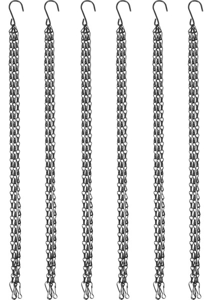 6'lı Paket Askı Zinciri, Ağır Hizmet 50 cm Askılı Çiçek Sepeti Yedek Zinciri - Dış Mekan Veya Iç Mekan Için 3 Noktalı Bahçe Bitki Askısı (Yurt Dışından)