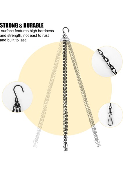 6'lı Paket Askı Zinciri, Ağır Hizmet 50 cm Askılı Çiçek Sepeti Yedek Zinciri - Dış Mekan Veya Iç Mekan Için 3 Noktalı Bahçe Bitki Askısı (Yurt Dışından) indirimleri