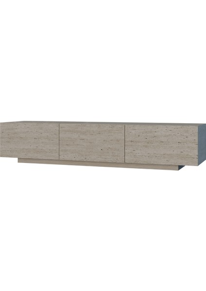 Traverten Desen LED Işıklı Tv Ünitesi Uçan Tv Sehpası 3 Kapaklı fırsatları