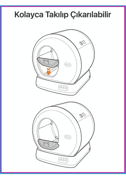 C10 Pro Kameralı Otomatik Akıllı Kedi Tuvaleti için Aparat/Buffle, Kum Sıçratma Önleyici fırsatları