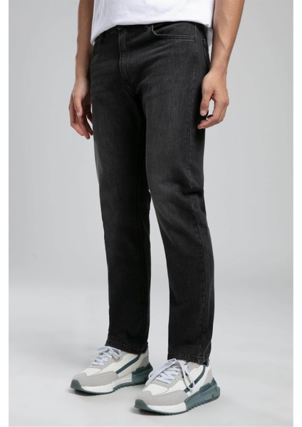 Rico Yüksek Bel Düz Kesim Düz Paça Gri Erkek Jean Pantolon modelleri