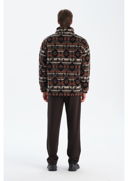 Erkek Etnik Desen Baskılı Polar Sweatshırt fiyatları