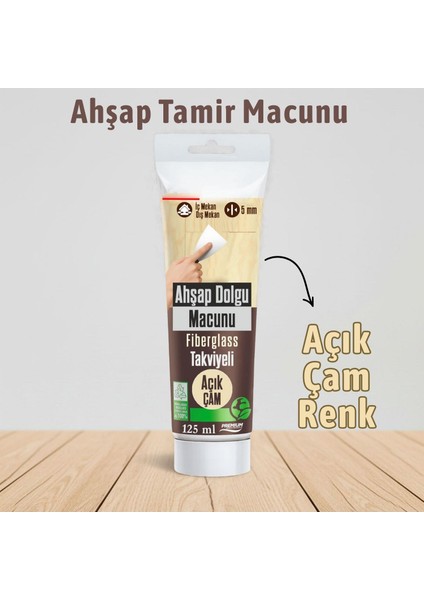 Kullanım Hazır Ahşap Parke Tamir Macunu Açık Çam Mobilya Masa Dolgu Çatlak Çizik Giderici 125 ml fiyatları
