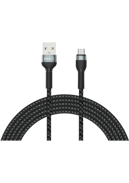 Siyah Shira Serisi Micro USB Kablo 3 Metre