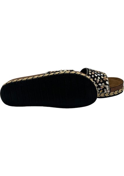 Füme Taşlı Kutulu Günlük Terlik Siyah fiyatları