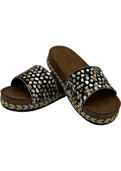 Füme Taşlı Kutulu Günlük Terlik Siyah indirimleri