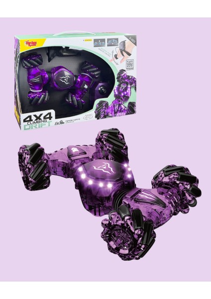 Bilekten Kontrol Uzaktan Kumandalı Full Fonksiyon Şarjlı 2.4g Şeffaf Işıklı 4x4 Drift Araba modelleri
