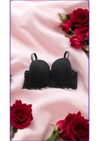 Taş ve Dantel Detaylı Battal Beden Sütyen Takımı fiyatları