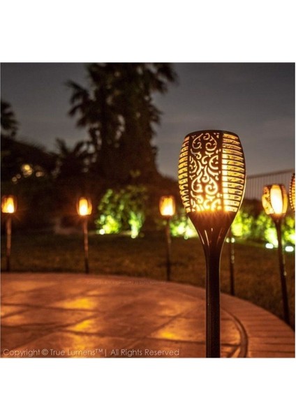 2 Adet Güneş Enerjili Solar Alev Efektli Meşale Lambası bahçe Yürüyüş Yolu Aydınlatması Dekor LED indirimleri