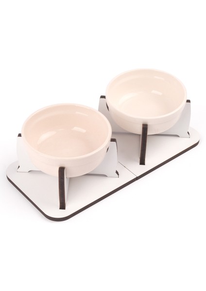 Ahşap Ayrılabilir Tabanlı 2'li Mama ve Su Kabı indirimleri