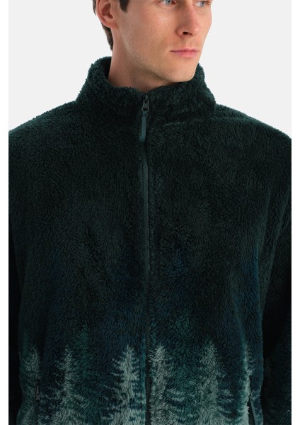 Erkek Orman Baskılı Polar Sweatshırt